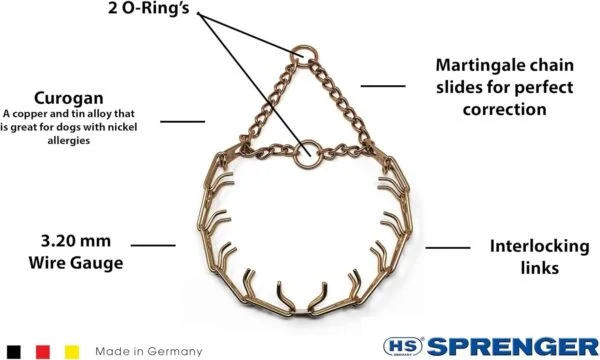 Herm Sprenger 2.25 mm Curogan Pinch Prong Collar - Image 4